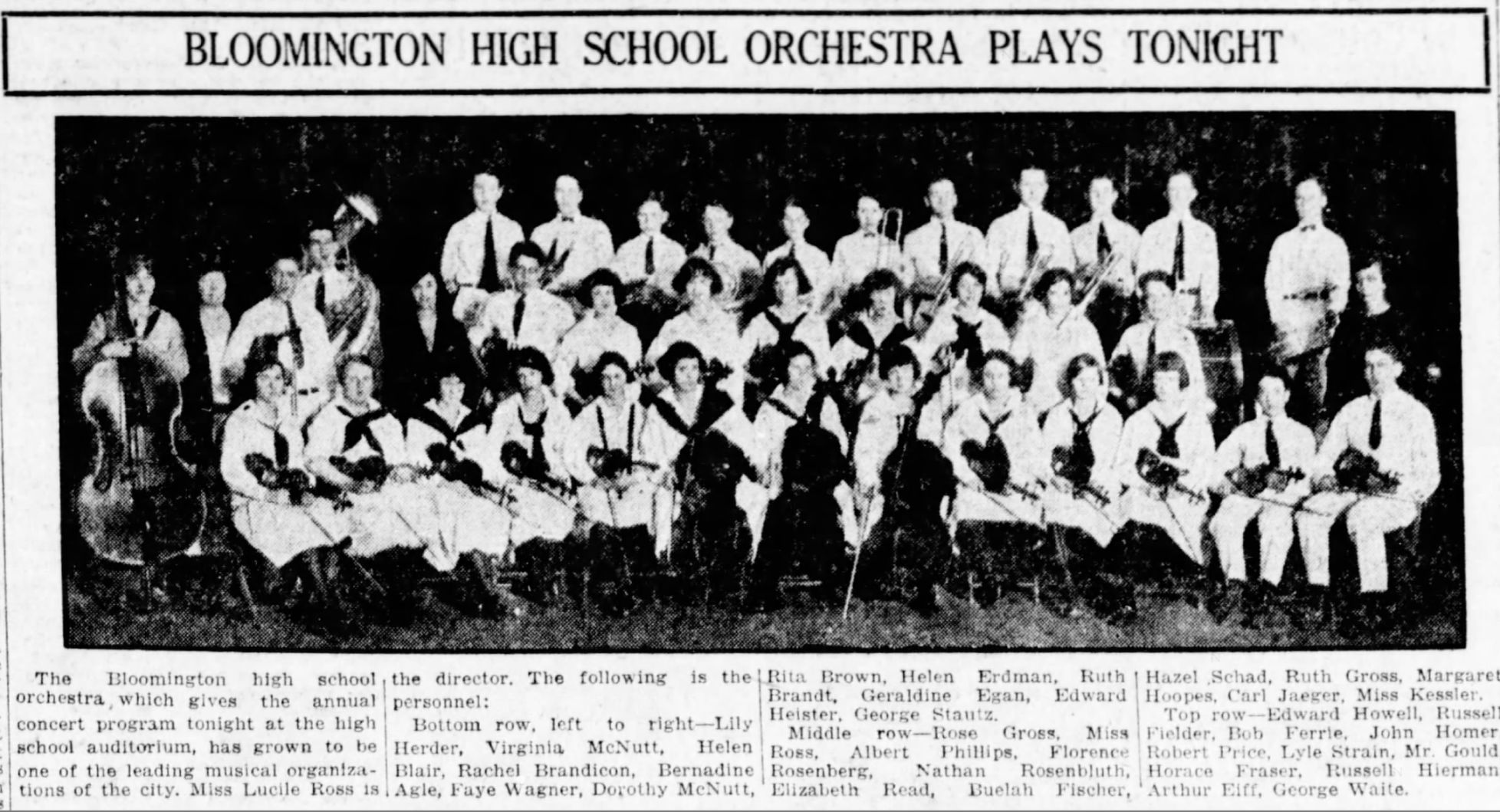 Bloomington High School orchestra plays tonight